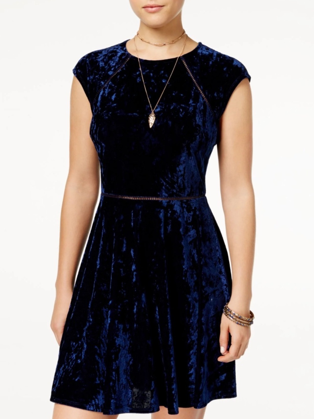 B. Darlin Black Velvet Fit-and-Flare Dress